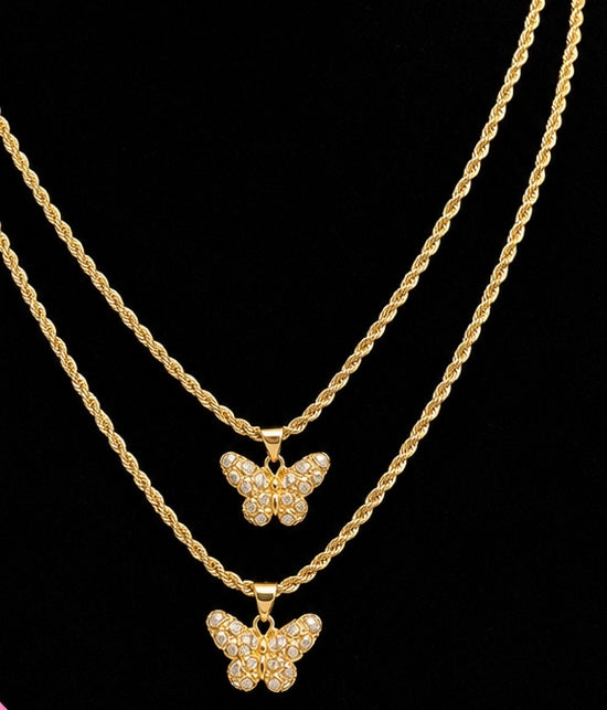 Butterfly rope necklace
