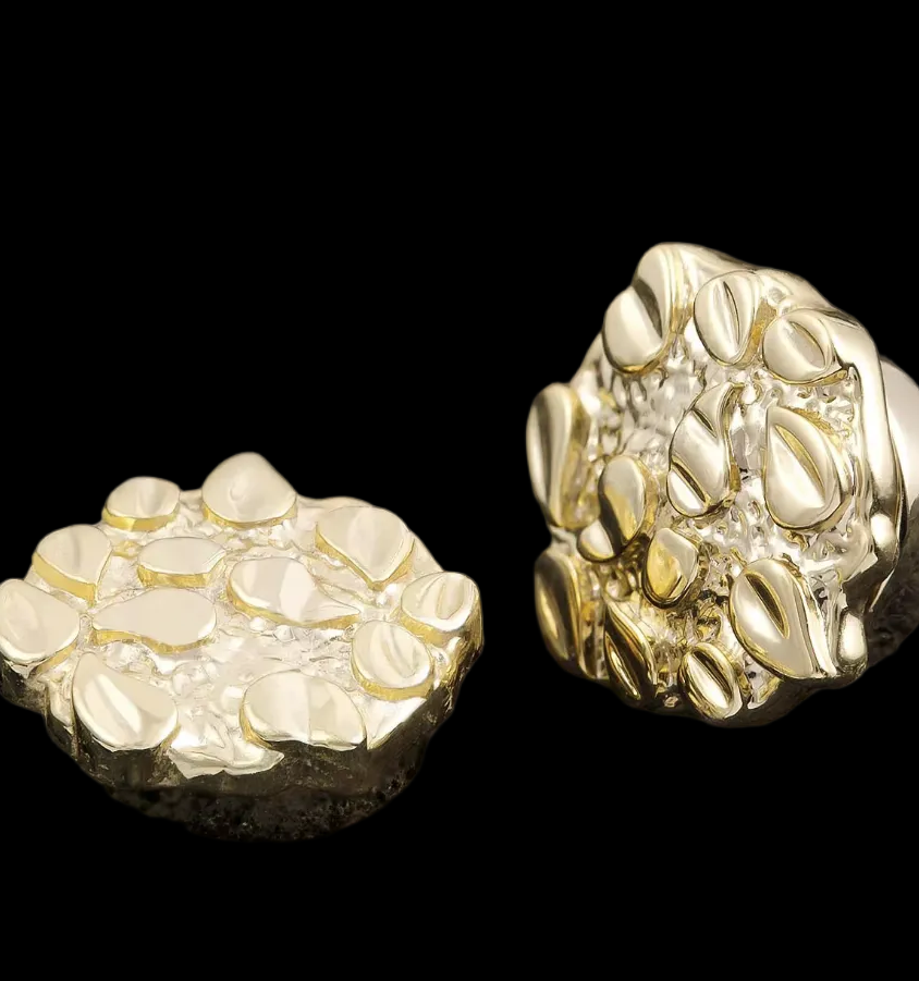 Gold nugget earrings