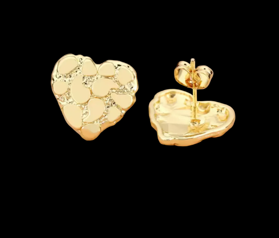 Gold heart earrings