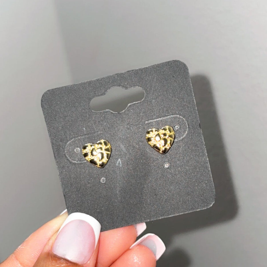 heart nugget earrings