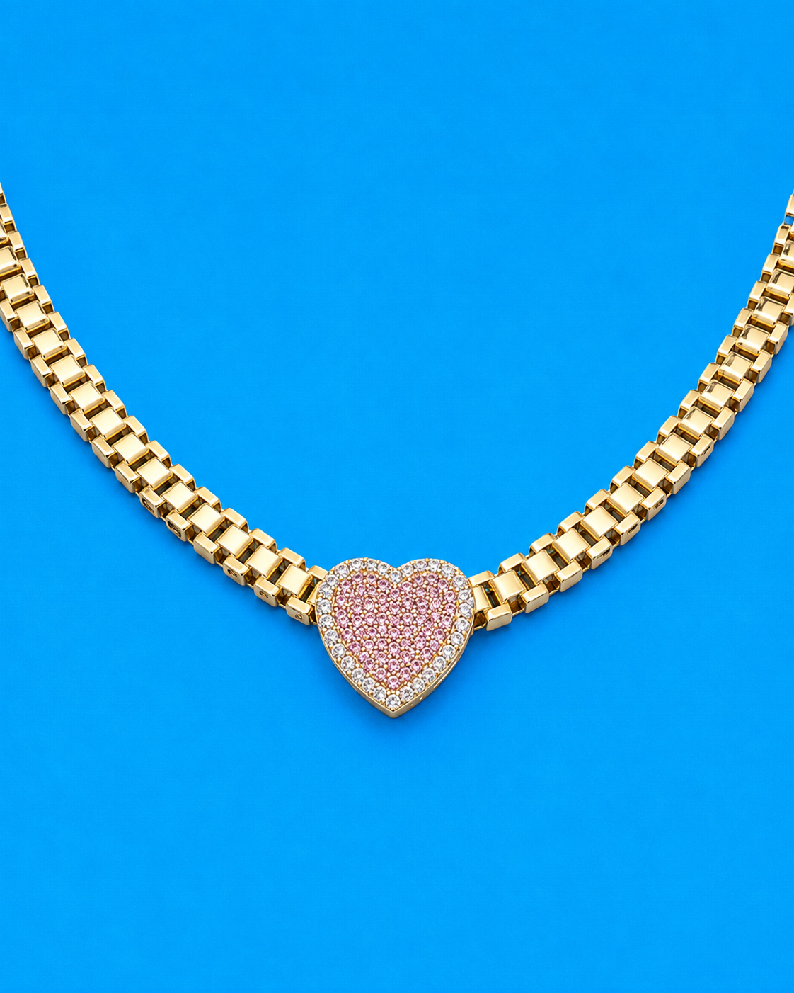 Rolex diamond heart necklace