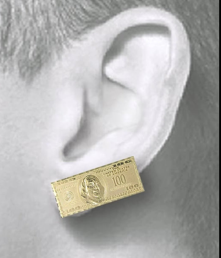 Money stud earrings