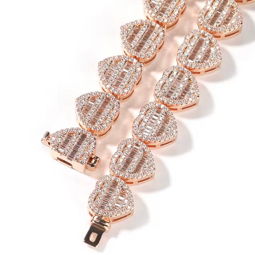 Heart tennis bracelet