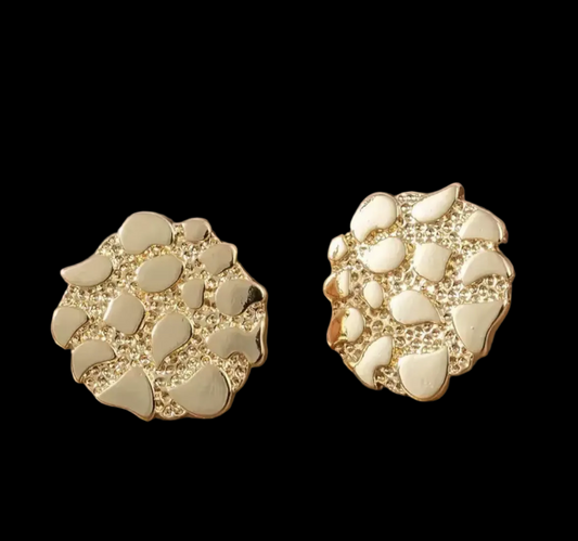Gold nugget earrings