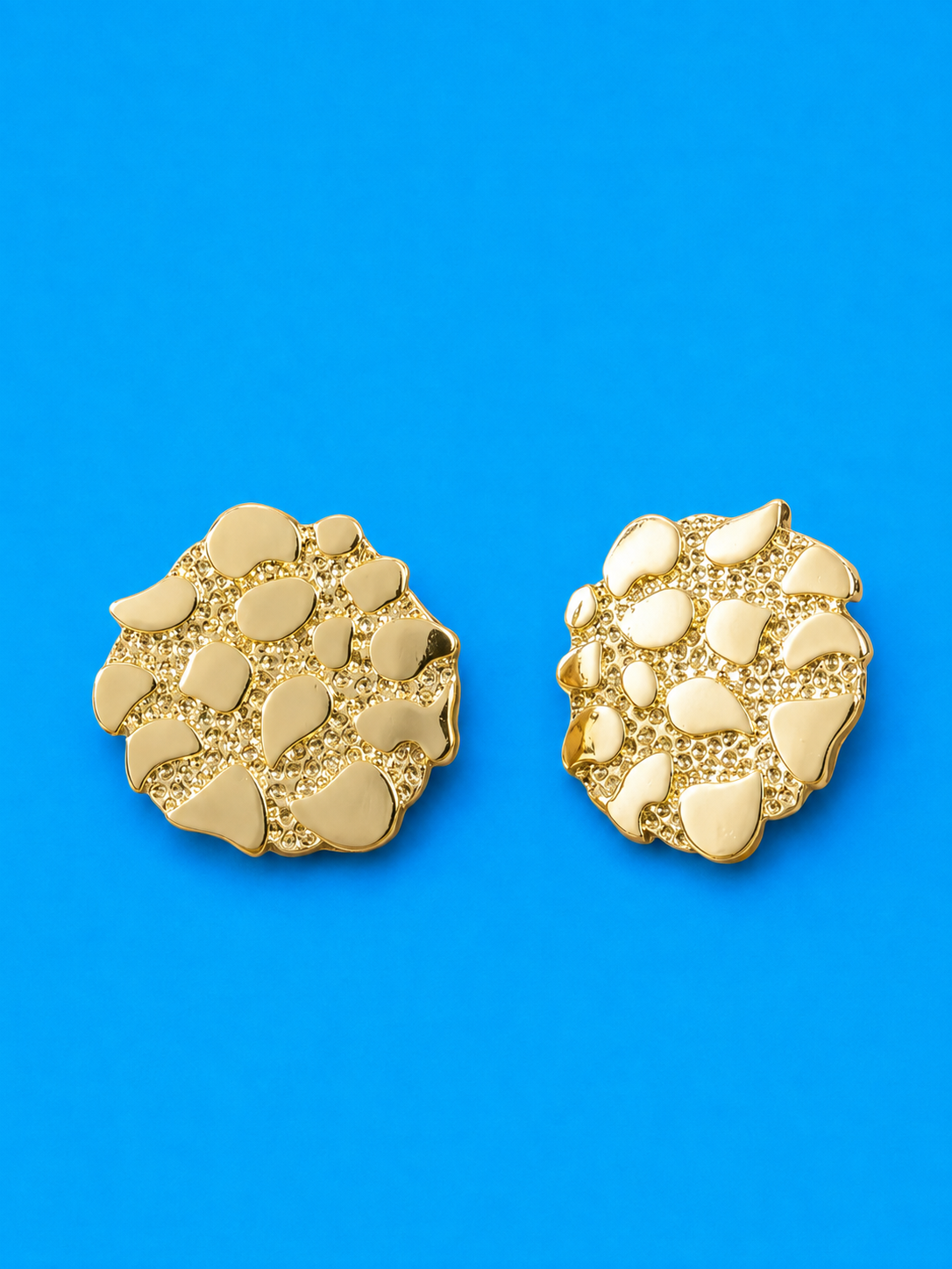 Gold nugget earrings