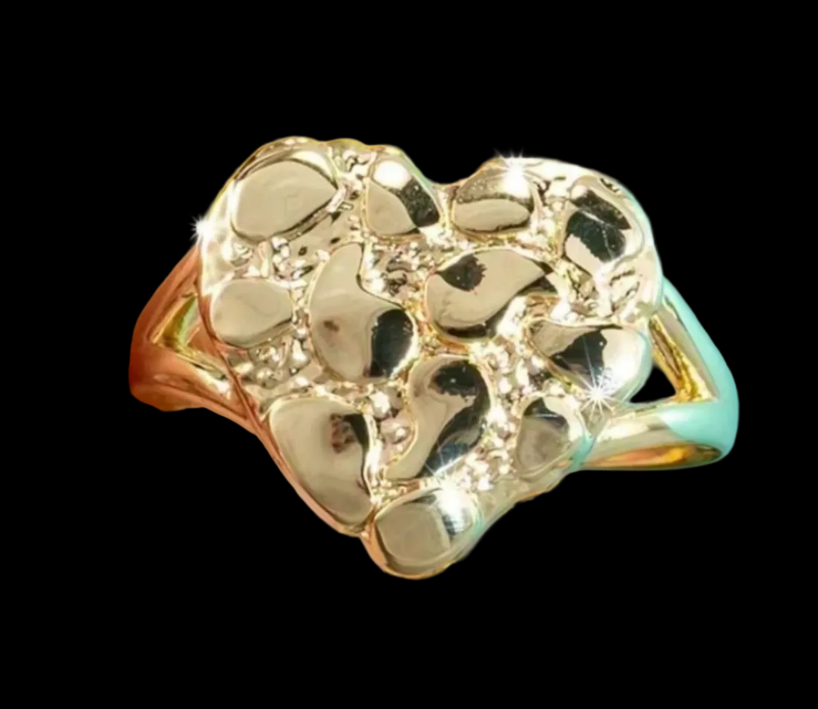 14k heart ring