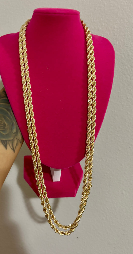 Gold rope necklace 5mm