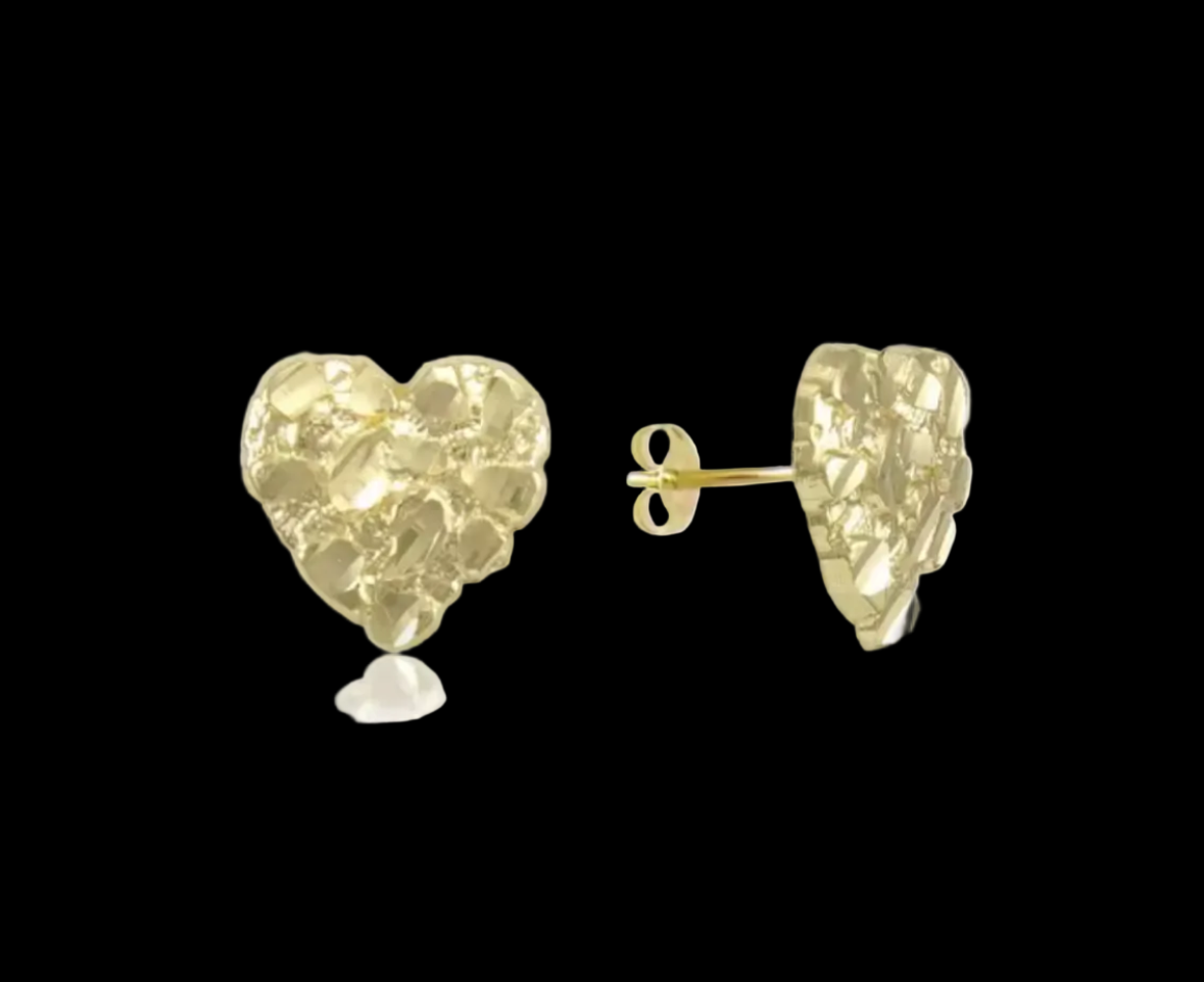 Gold heart earrings