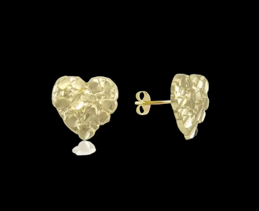 Gold heart earrings