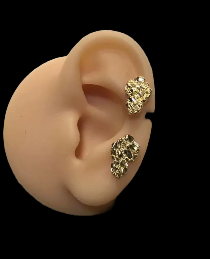 Gold nugget studs