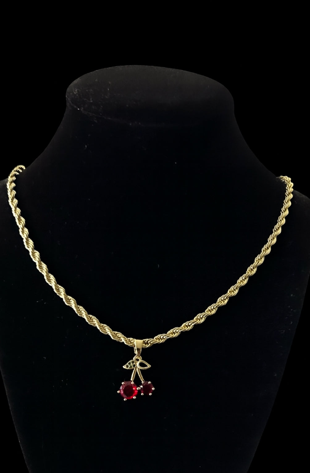 Red cherry rope necklace ( pre order )