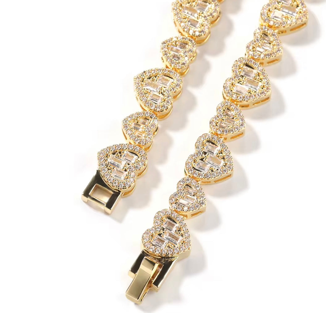 Heart tennis bracelet