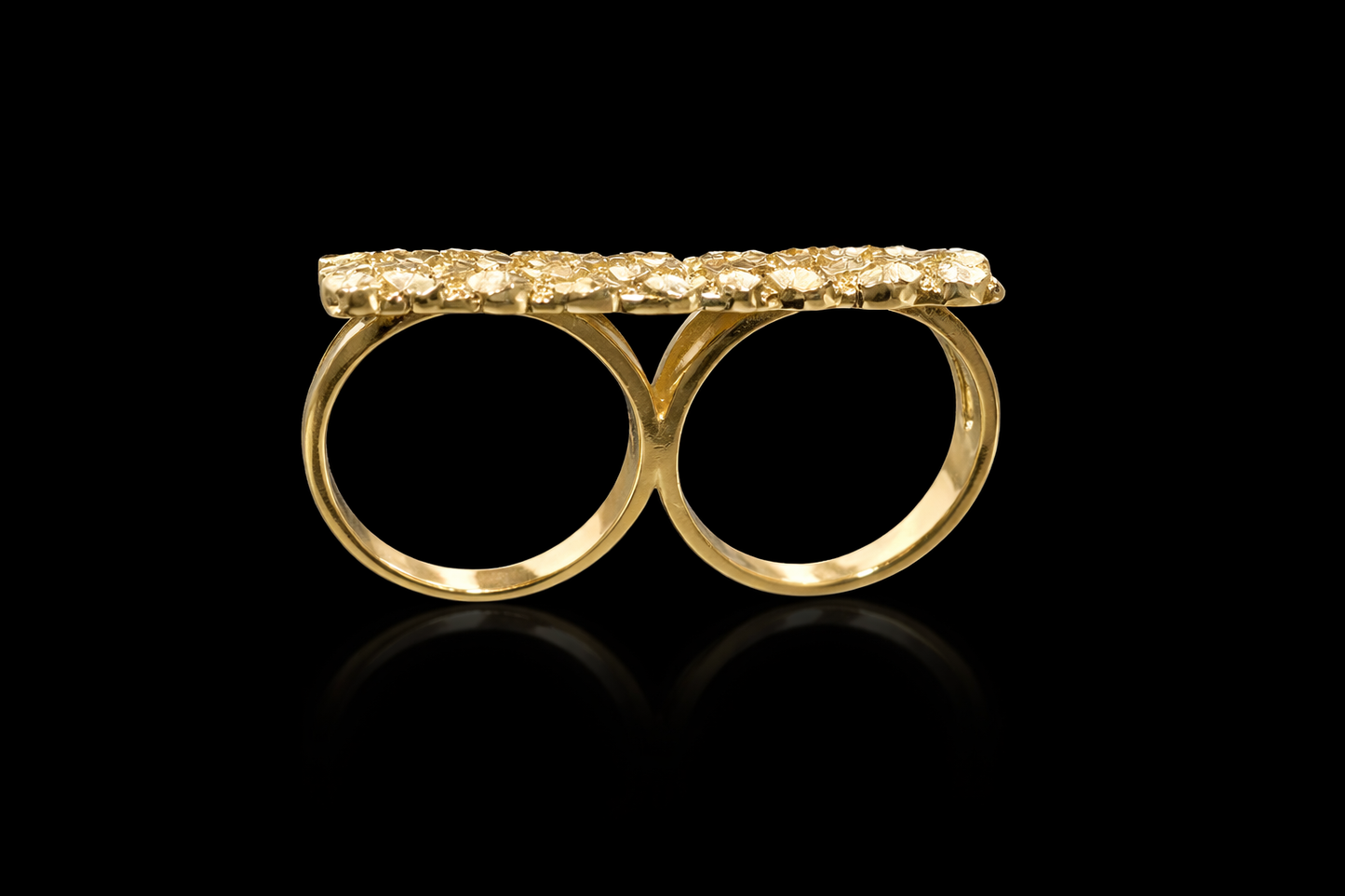 Two finger Gold nugget ring ( pre order)