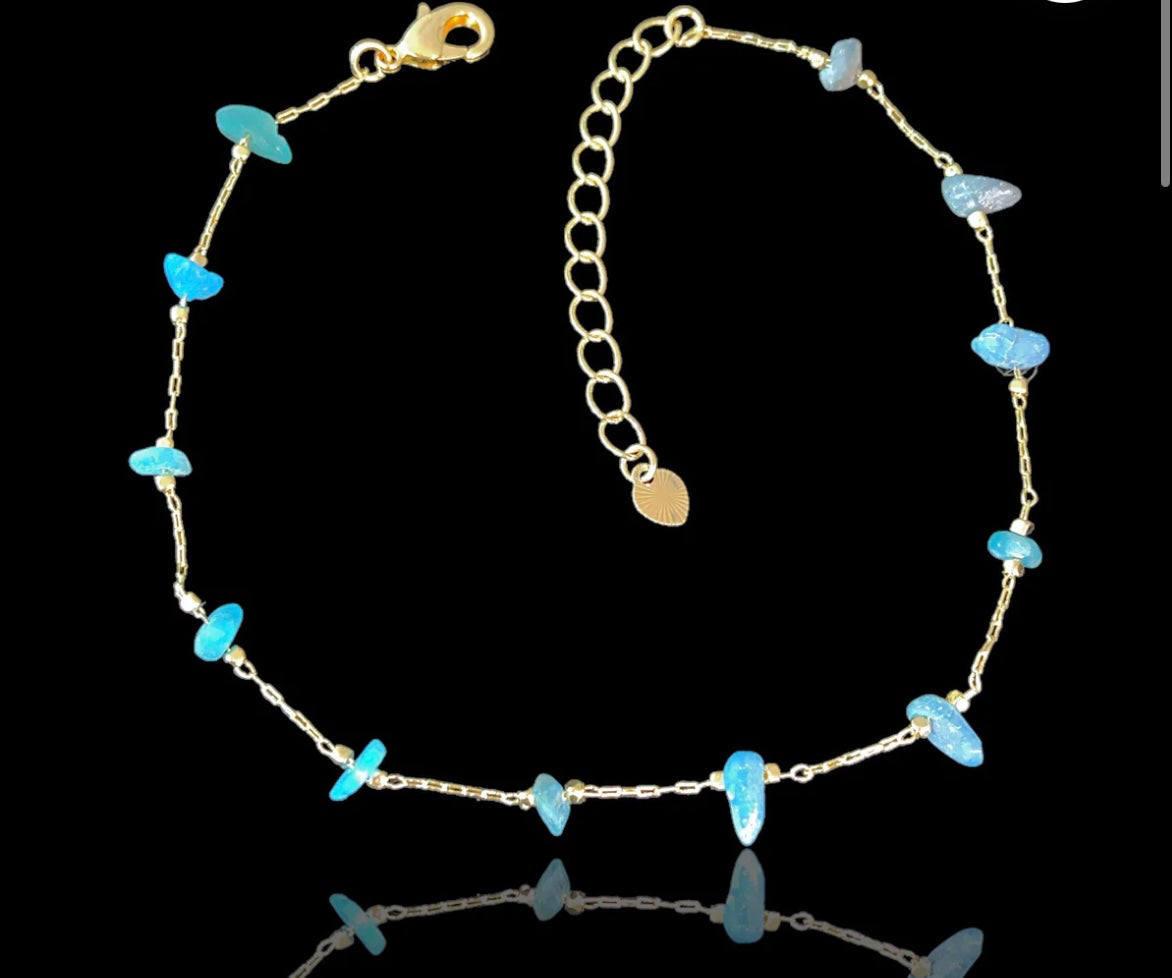 Blue Aura Anklet