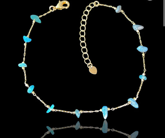 Blue Aura Anklet