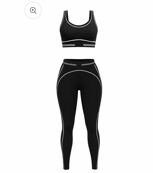 Black & white track two piece