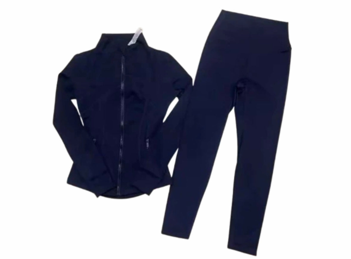 Navy blue  Sculpt Zip Set