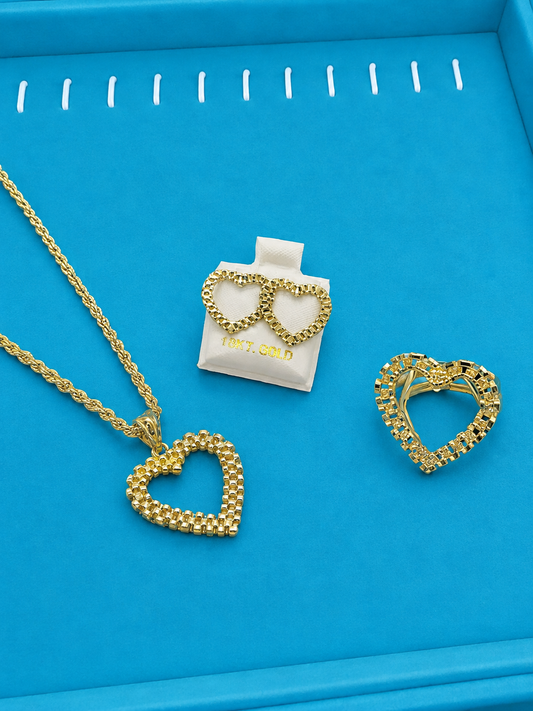 Nugget chain  + ring & earrings BUNDLE