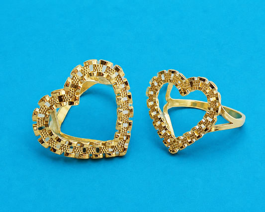 Nugget heart ring