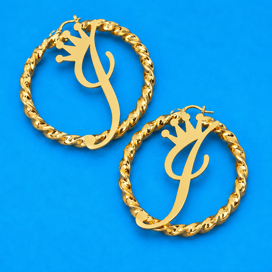 Custom letter HOOP earrings (PRE ORDER)