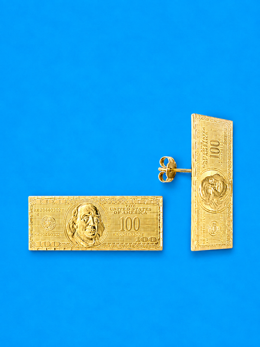 Money stud earrings
