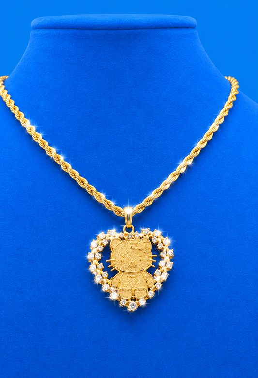 Hello kitty  heart nugget necklace