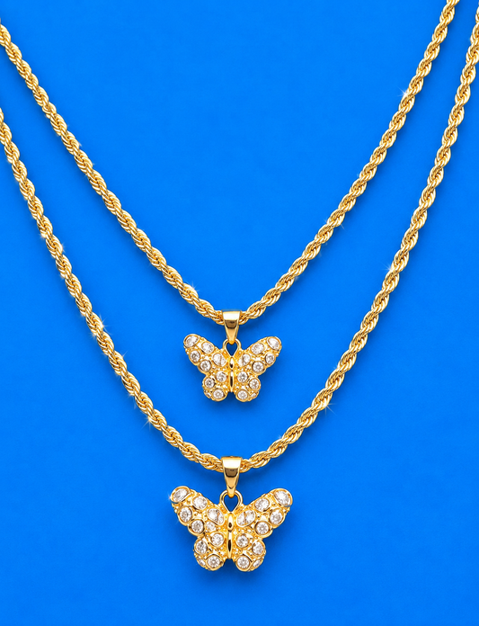 Butterfly rope necklace