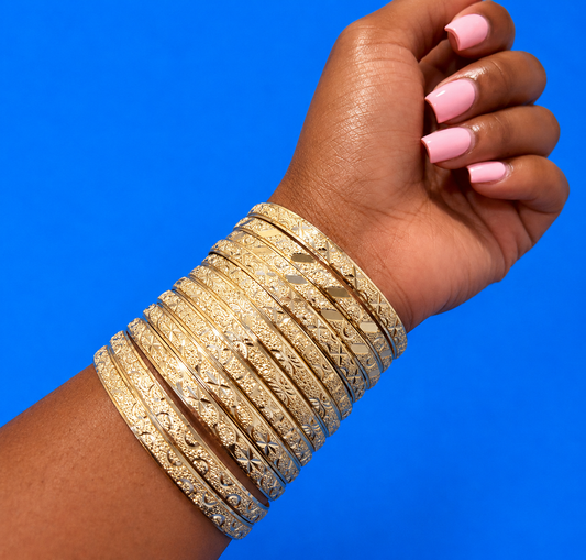 12 pack Gold bangles