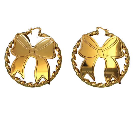 Gold bow hoops
